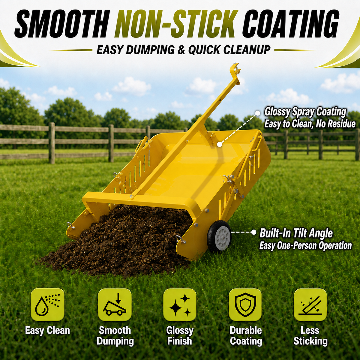2-in-1 Large Horse Paddock Cleaner & Tow-Behind Trailer-Upgraded Chain Version