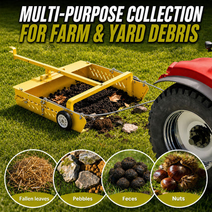 2-in-1 Large Horse Paddock Cleaner & Tow-Behind Trailer