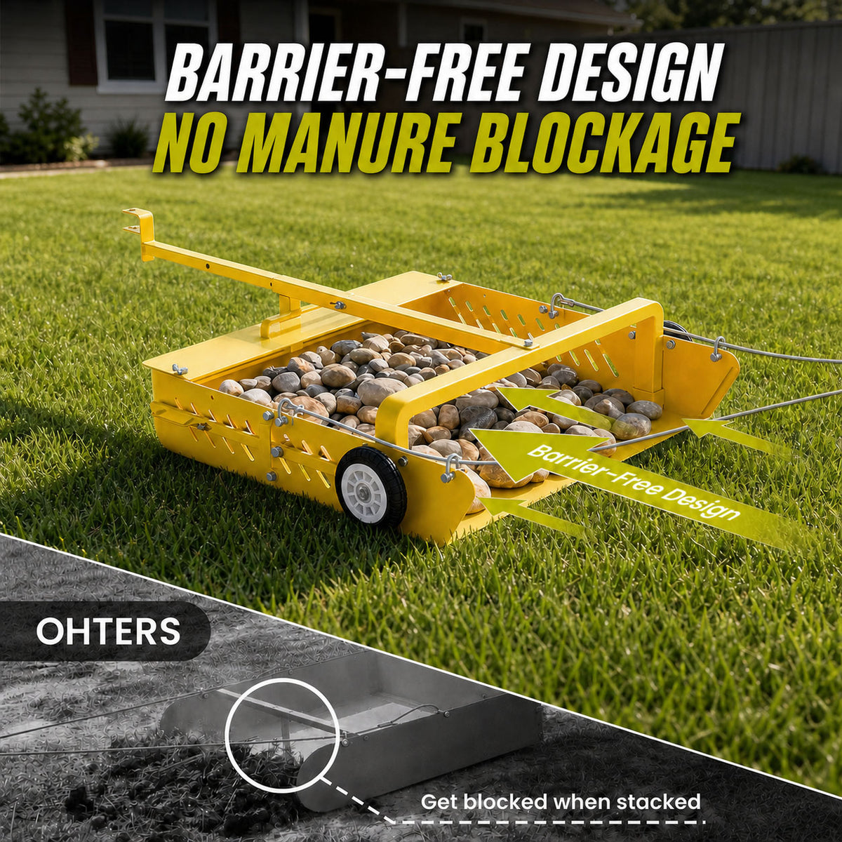 2-in-1 Large Horse Paddock Cleaner & Tow-Behind Trailer