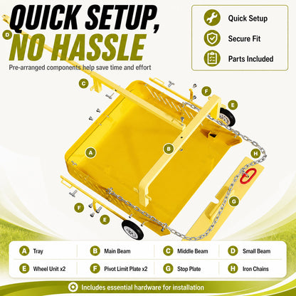 2-in-1 Large Horse Paddock Cleaner & Tow-Behind Trailer-Upgraded Chain Version