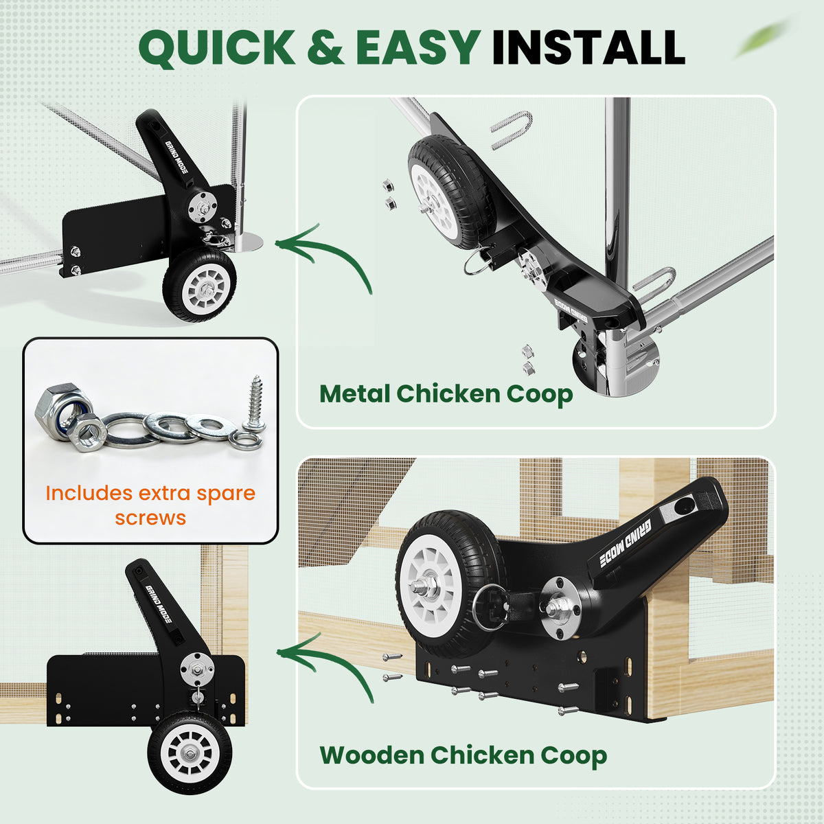 Chicken Tractor Wheel Lift Kit