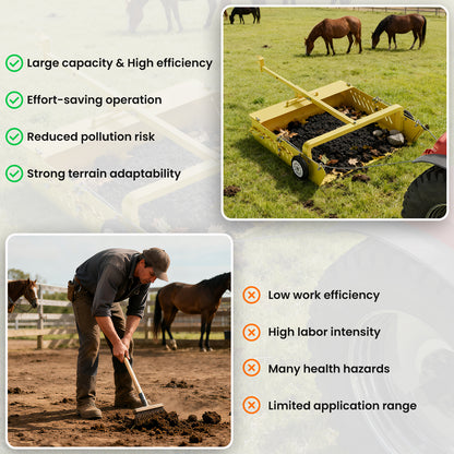 2-in-1 Large Horse Paddock Cleaner & Tow-Behind Trailer