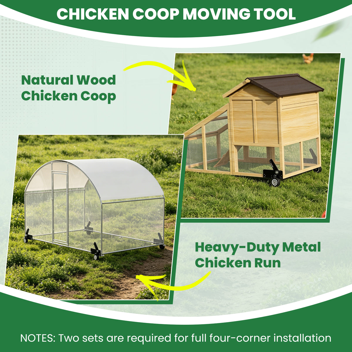 Chicken Tractor Wheel Lift Kit