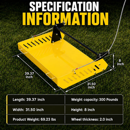Mini Horse Paddock Cleaner & Tow-Behind Trailer(Yellow)