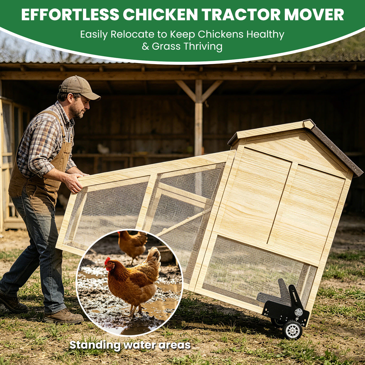 Chicken Tractor Wheel Lift Kit