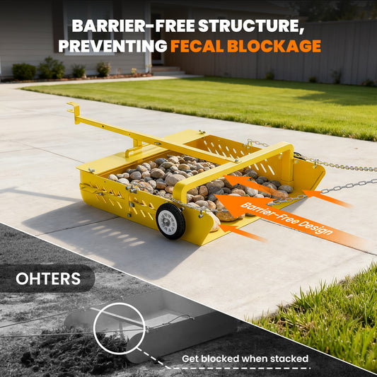 2-in-1 Large Horse Paddock Cleaner & Tow-Behind Trailer-Upgraded Chain Version