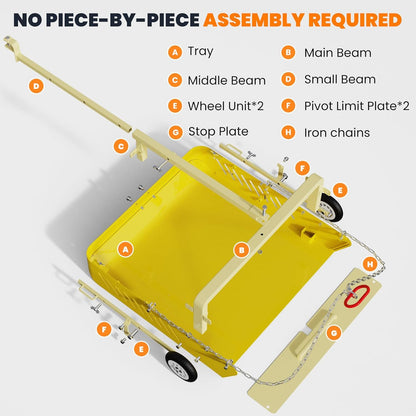 2-in-1 Large Horse Paddock Cleaner & Tow-Behind Trailer-Upgraded Chain Version
