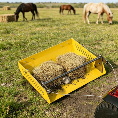 Mini Horse Paddock Cleaner & Tow-Behind Trailer(Yellow)