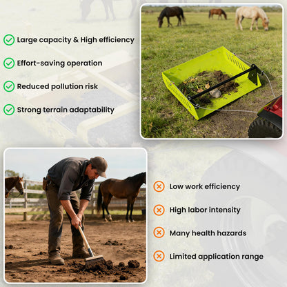 Mini Horse Paddock Cleaner & Tow-Behind Trailer(Green)